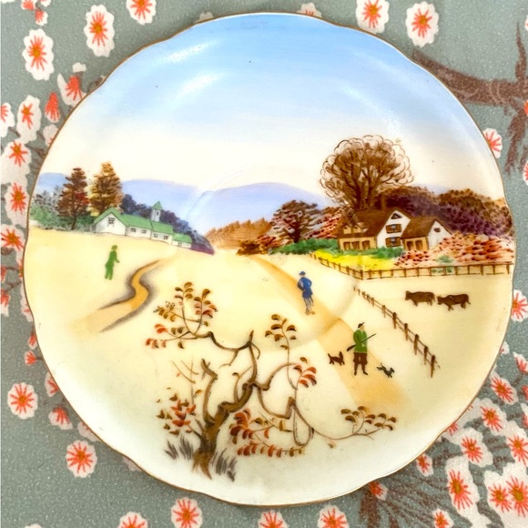 Sale* Lefton Handpainted Saucer * Numbered and named “Autumn” - Picture 1 of 3